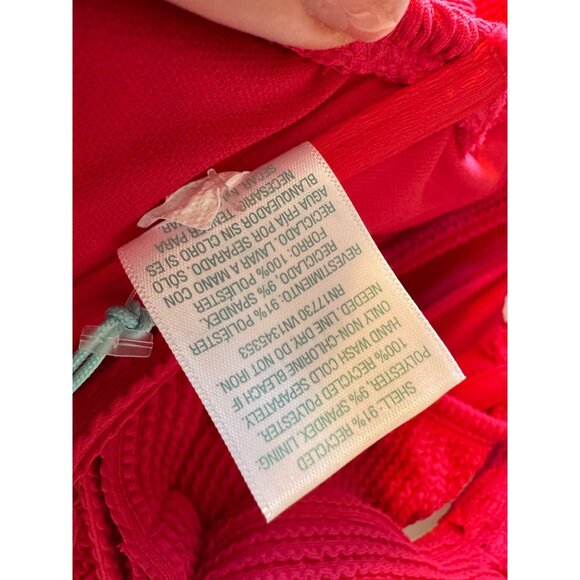 Kona Sol Ribbed 2 Piece Swimsuit Size 1X Pink 17/18 Padded NWT Adjustable Strap - Picture 9 of 14